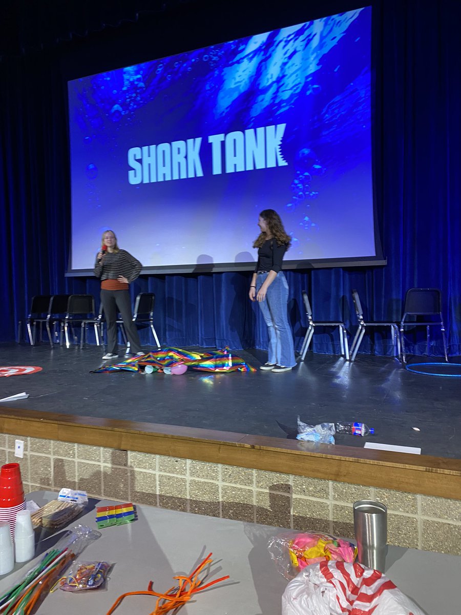 #LeadershipDay challenge…groups created a #SharkTank invention based on their leadership word. #creativeleaders @MrsHosmer_TBHS