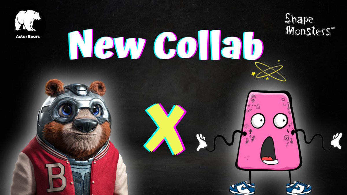 We're Happy to announce our New Collab with Shape Monsters 🎉

To celebrate this, we are giving away : 
🏆5x Astar bears WL 🐻
🏆5x Shape Monsters WL 👹

To enter:
1️⃣Follow <a href="/ASTARBears_NFT/">Astar Bears</a> &amp; <a href="/ShapeMonsters/">Shape Monsters ™ | MINTING NOW | Moonbeam</a>
2️⃣ Like &amp; RT
3️⃣ Tag 3 Friends

⏳Drawing in 24hrs

#NFTGiveaways #Polkadot