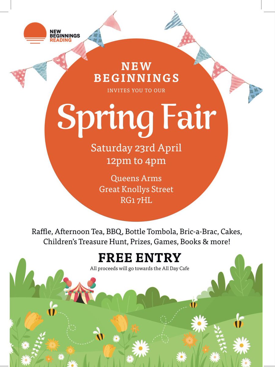 🌼🌹Join us at our inaugural Spring Fair to raise money a great cause = US! Free entry and tons of games for all to enjoy #rdguk #helpthehomeless