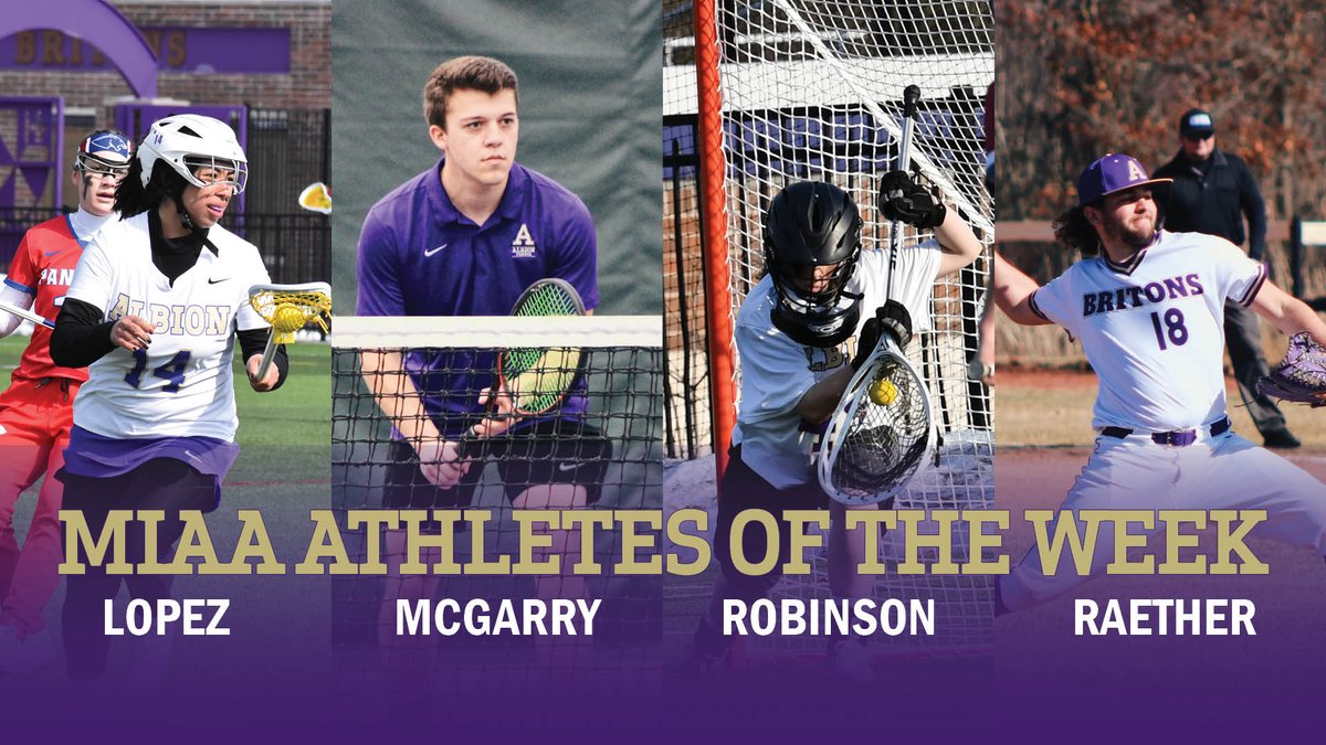 Four earn Athlete of the Week honors <a href="/AlbionWLacrosse/">AlbionWLacrosse</a> <a href="/albiontennis/">Albion College Tennis</a> <a href="/BritonsBaseball/">Albion Baseball</a> -- RELEASE gobrits.com/news/2022/4/4/…