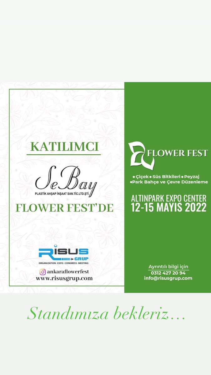 SevgetullahB's tweet photo. #flowerfest #altınparkexpocenter da 12-15 mayıs tarihinde düzenlenecek olan fuara standımıza bekleriz…
@cimtutucuizgara @daroahsap @darokorkalip @daroahsapev @CimIzgara https://t.co/z10LqJ6I1K