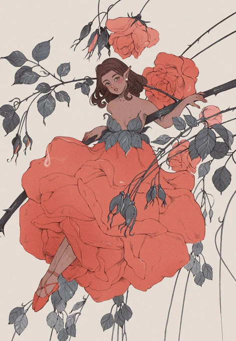 #AutisticArtShare Hello! I'm an autistic lesbian artist who is fond of flowers, fairies, and soft erotica 💕 