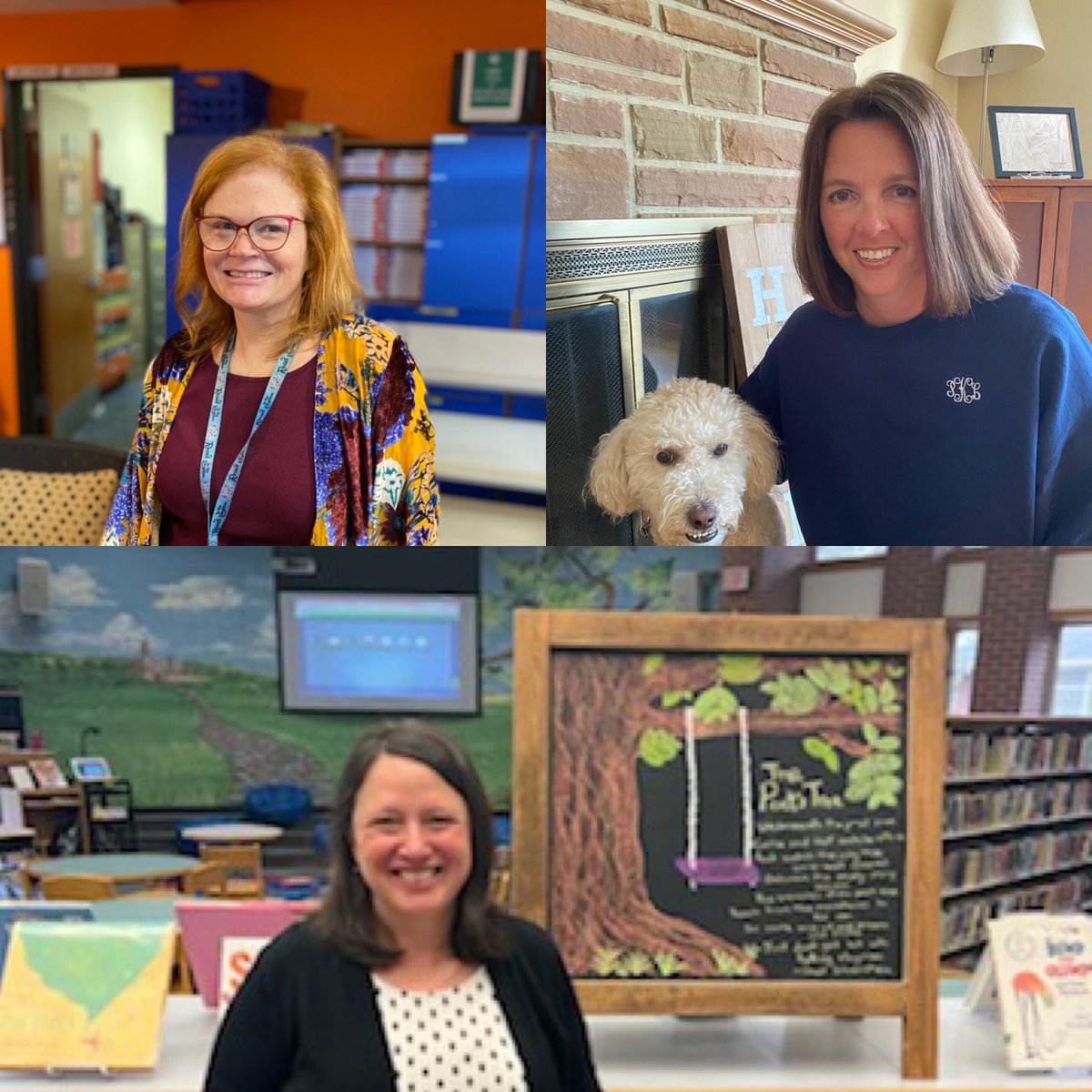 MPEA_D57's tweet photo. #MPEA would like to recognize our librarians for #NationalLibraryWeek! Thank you to Ms. Walsh, Ms. Larson, and Ms. Kennedy for everything you do for our students and staff! #MPEAproud #D57Reads https://t.co/GictnM6Kqd