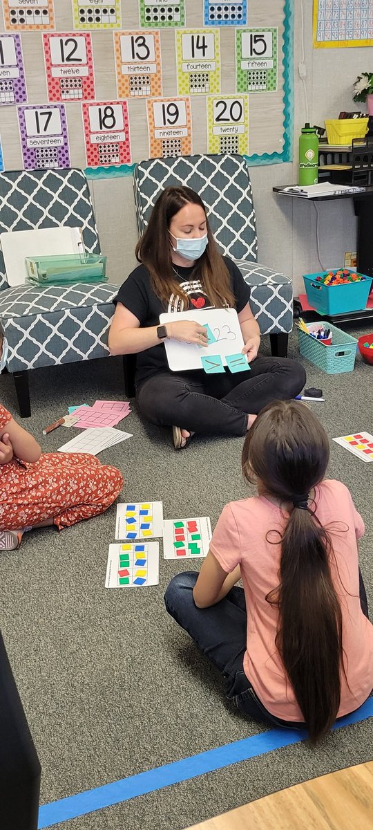 rwolf1221's tweet photo. Students in Mrs. Graza's math class are using different strategies to count and to represent two digit numbers with tens and ones. They also compared numbers having to explain their thinking. ><= @WoodcrestFSD #WCWildcatPride #mathrti https://t.co/SSagzULWg6