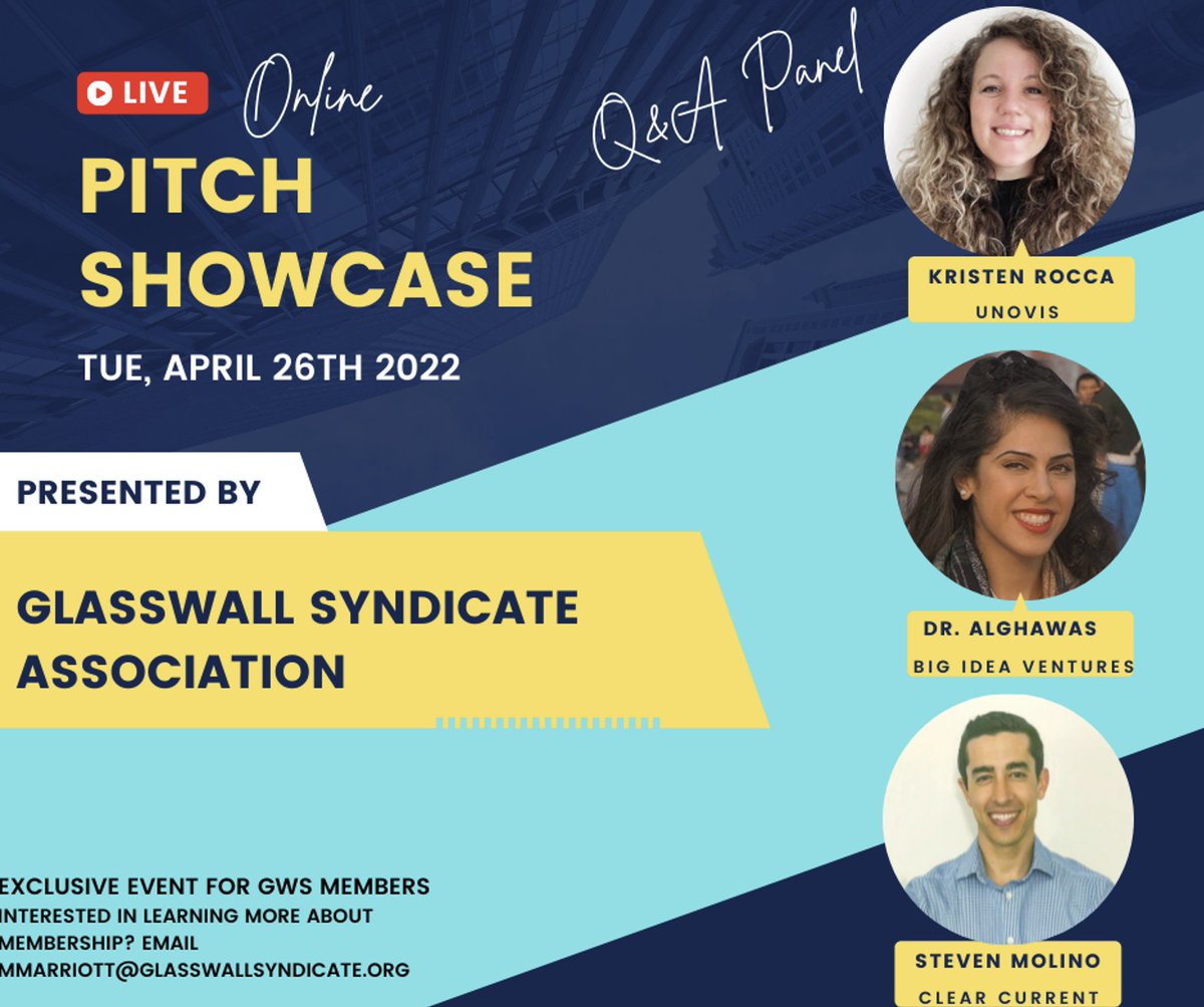 For any alt protein or alt material startups out there looking to fundraise, tonight is the last night to apply to the <a href="/GWSyndicate/">GlassWall Syndicate</a> April Pitch Showcase

Great group of mission-driven angel investors!
glasswall-syndicate.proseeder.com/site/displayPa…
