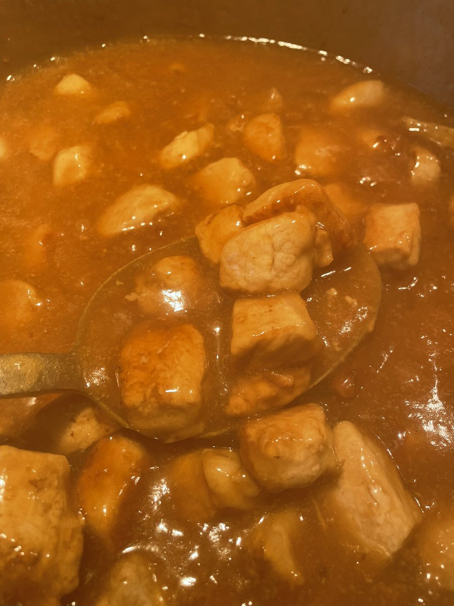kurtarnold_kurt's tweet image. On a blustery snowy April evening some Sweet and Sour Pork is simmering away. Smells so good. I don’t know if I can wait until @TanyaArnold78 gets home from work to dig in. #ShouldIWait?