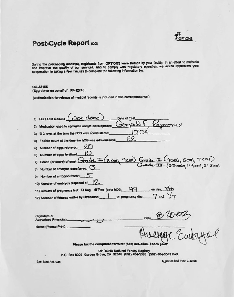 Documents that implicate hundreds of IVF/Fertility doctors registered with my company, OPTIONS National Fertility Registry, 
practicing the crimes Jose Balmaceda honorably confessed to last month.

://www.ocregister.com/author/sean-emery/