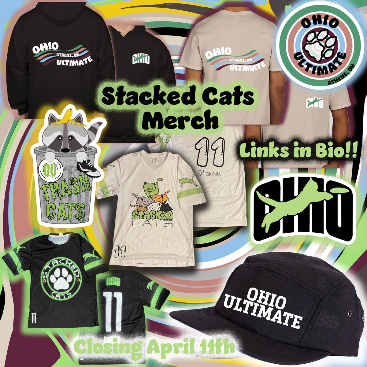 ou_stackedcats's tweet image. 📢IMPORTANT ANNOUNCEMENT
WE HAVE MERCH!!!🐱🥏👕🧢🦝
We are selling jerseys, hoodies, shirts, hats, and stickers! There are two links in the bio. We will ship it anywhere in the US and ordering will close April 11th. Everyone should own some Stacked Cats gear in our opinion 😜
