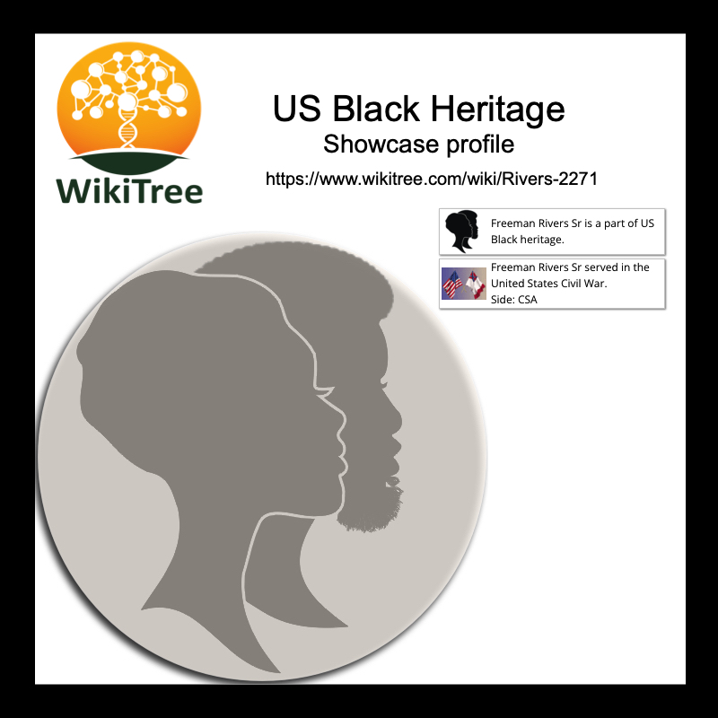 WikiTreers's tweet photo. Today's #USBH #ProfileoftheWeek profile: Freeman White Rivers from #Virginia
https://t.co/EgkgEp7VIb
#USBlackHeritage #WikiTree #VirginiaGenealogy #Genealogy #FamilyHistory https://t.co/HvPQICG296