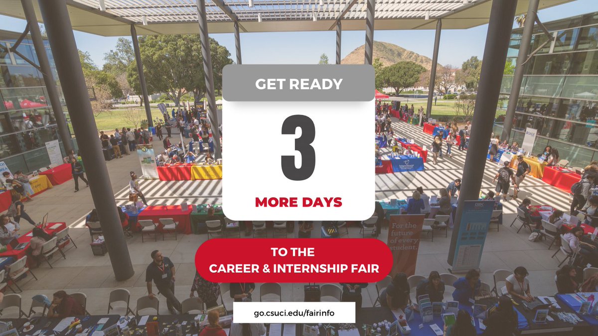 Just three days to go until our Spring Career &amp; Internship Fair! Visit go.csuci.edu/fairinfo for more info, including a list of participating employers. We hope to see you there! 🐬 #csuci