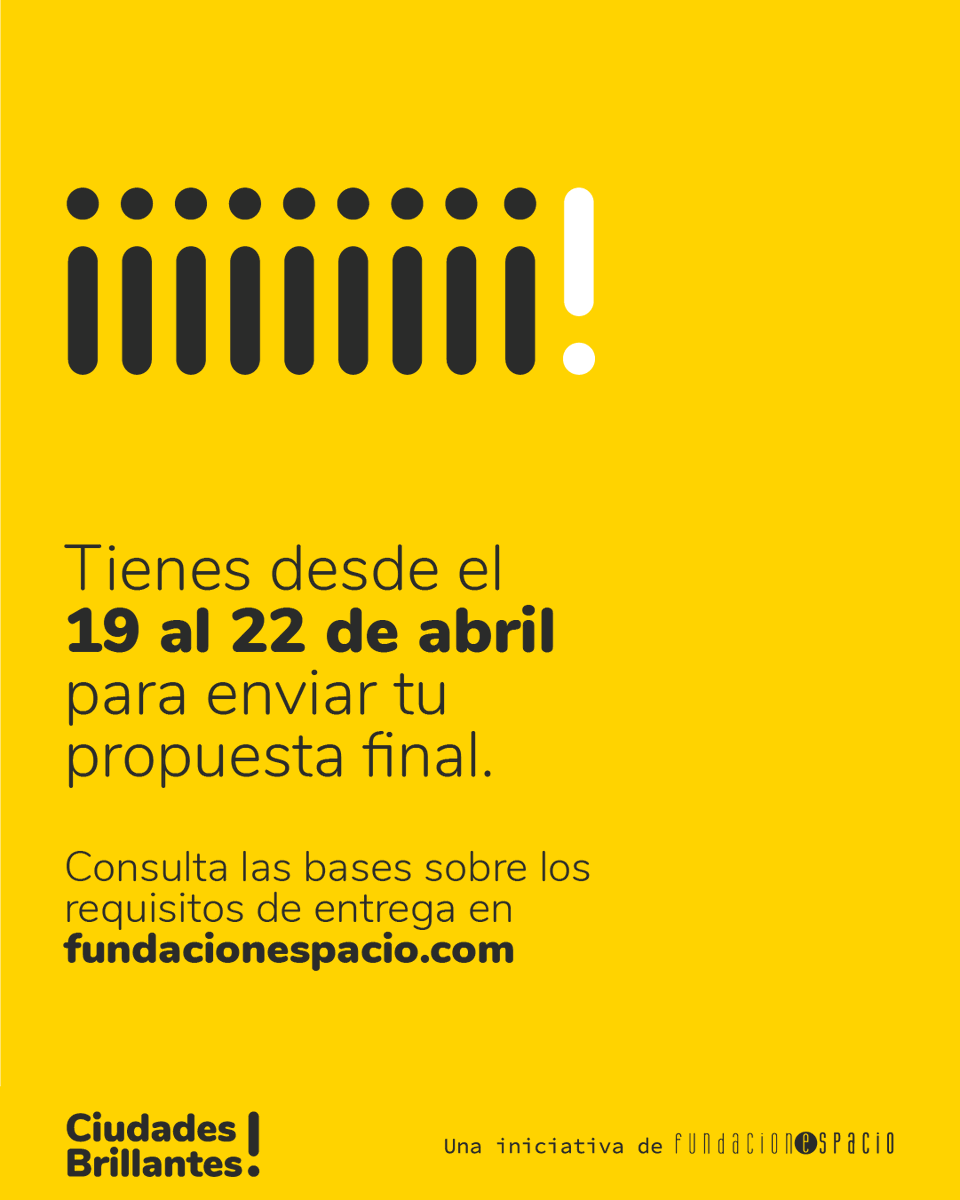 Consulta las bases en fundacionespacio.com/extension/ciud…
y participa en nuestra más reciente convocatoria