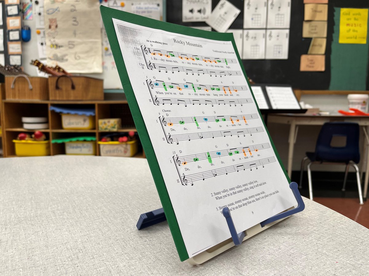 A big thank you to our school council for our table top music stands. Room 13 is finding them simple to use, and very helpful.
