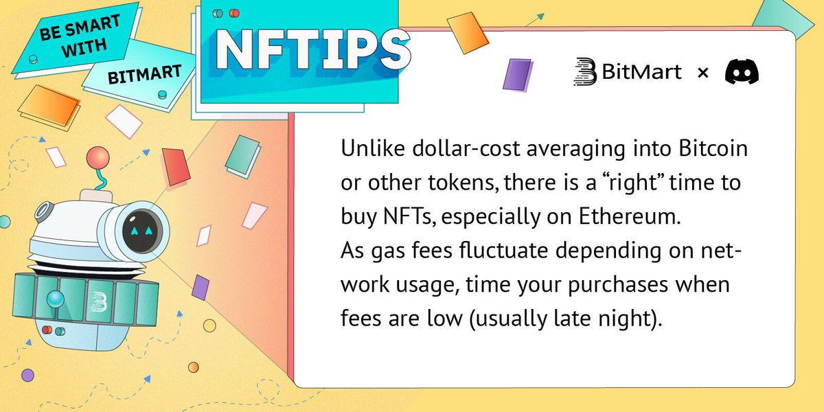 BitMartExchange's tweet photo. 🔥We are amazed by how popular our Be Smart with BitMart Crypto Tips are!

🤩Soooo, here comes the weekly NFTips for you!

🥳Oh, join our official Discord channel and stay tuned for future Discord AMA sessions!

👉Join here: https://t.co/Ej6H9S6qMD

#BitMart #NFT #Cryptobbi https://t.co/sJSBOPcCBE