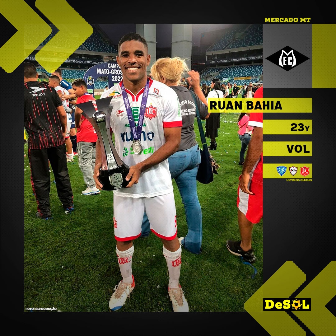 DeSolmt's tweet photo. MERCADO MT ☀️
Destaque do União na Copa FMF 2021, é o novo contratado do Mixto EC.

O volante Ruan Bahia, de 23 anos, fez grandes atuações no ano passado e nesse ano com a camiseta do União. E deve ser uma das peças fundamentais para a equipe denominada de "Novo Mixto". https://t.co/3RmAmqidHX