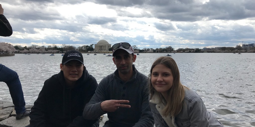 GeorgetownELC's tweet photo. Last week was peak bloom for Washington's famous cherry trees, and ELC celebrated with a trip to the Tidal Basin for the National Cherry Blossom Festival! Our students enjoyed the festival music and admired the monuments on the mall surrounded by pink blossoms! #GeorgetownELC https://t.co/Q58zM7PYOp