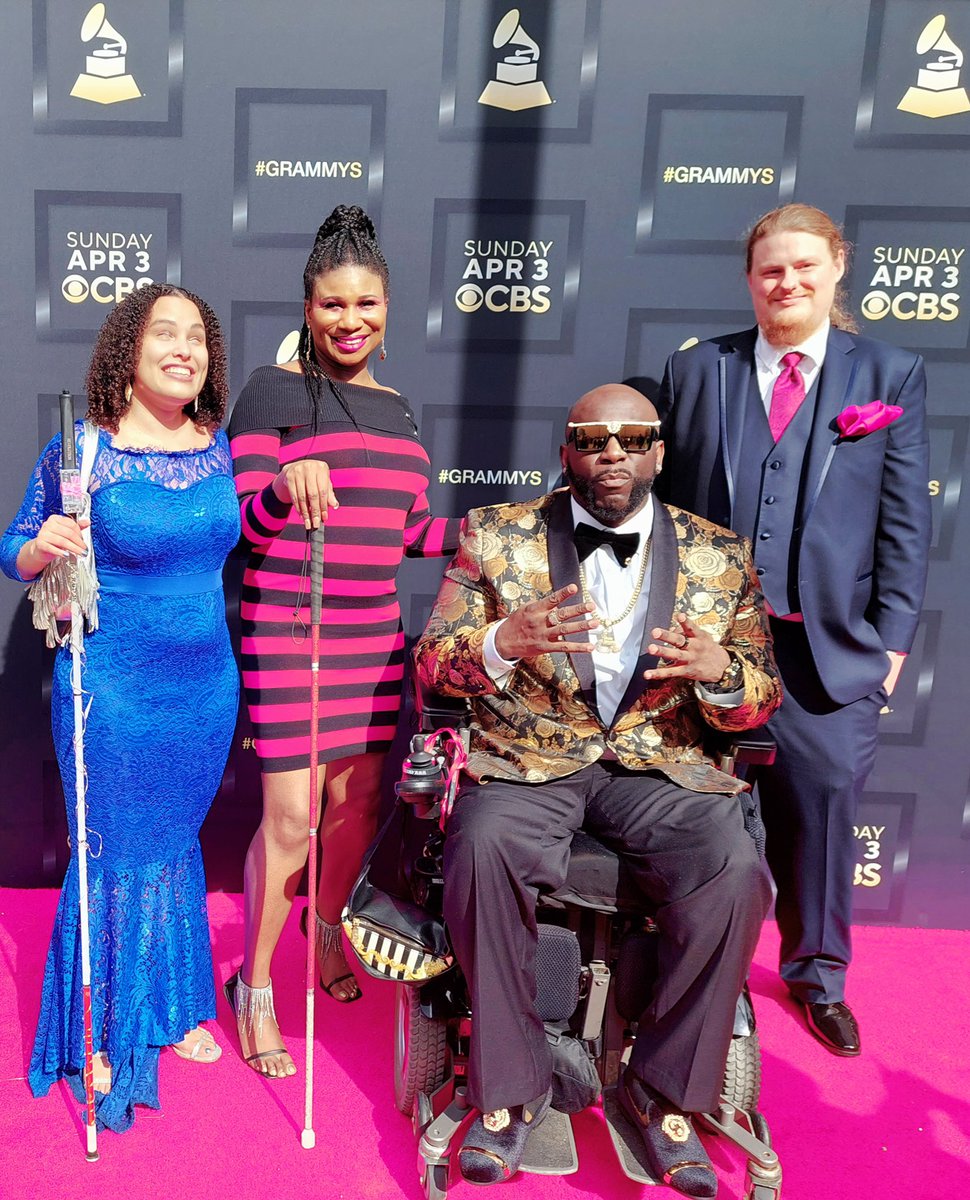 PreciousPMusica's tweet photo. I had such a blast repping #disability at the #Grammys with #RAMPD! @rampdup We out here changing the world together, one step at a time! #stepandrepeat  #Grammys2022  @RecordingAcad  @lachimusic  @4wheelcity  Photos show us posing  on the #RedCarpet https://t.co/wtBDdDuVsH