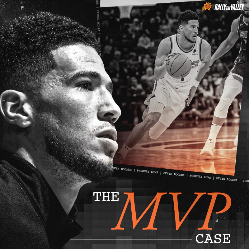 Suns's tweet photo. The @DevinBook MVP case keeps building. 📈

Read more about his historical month of March which included another NBA Western Conference Player of the Week nod.