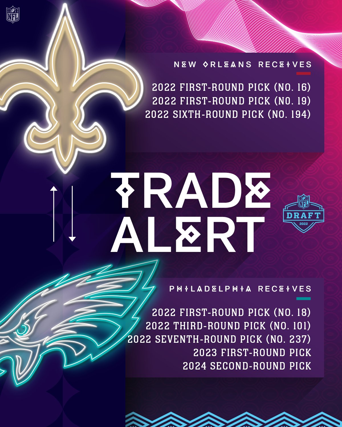 saints eagles trade