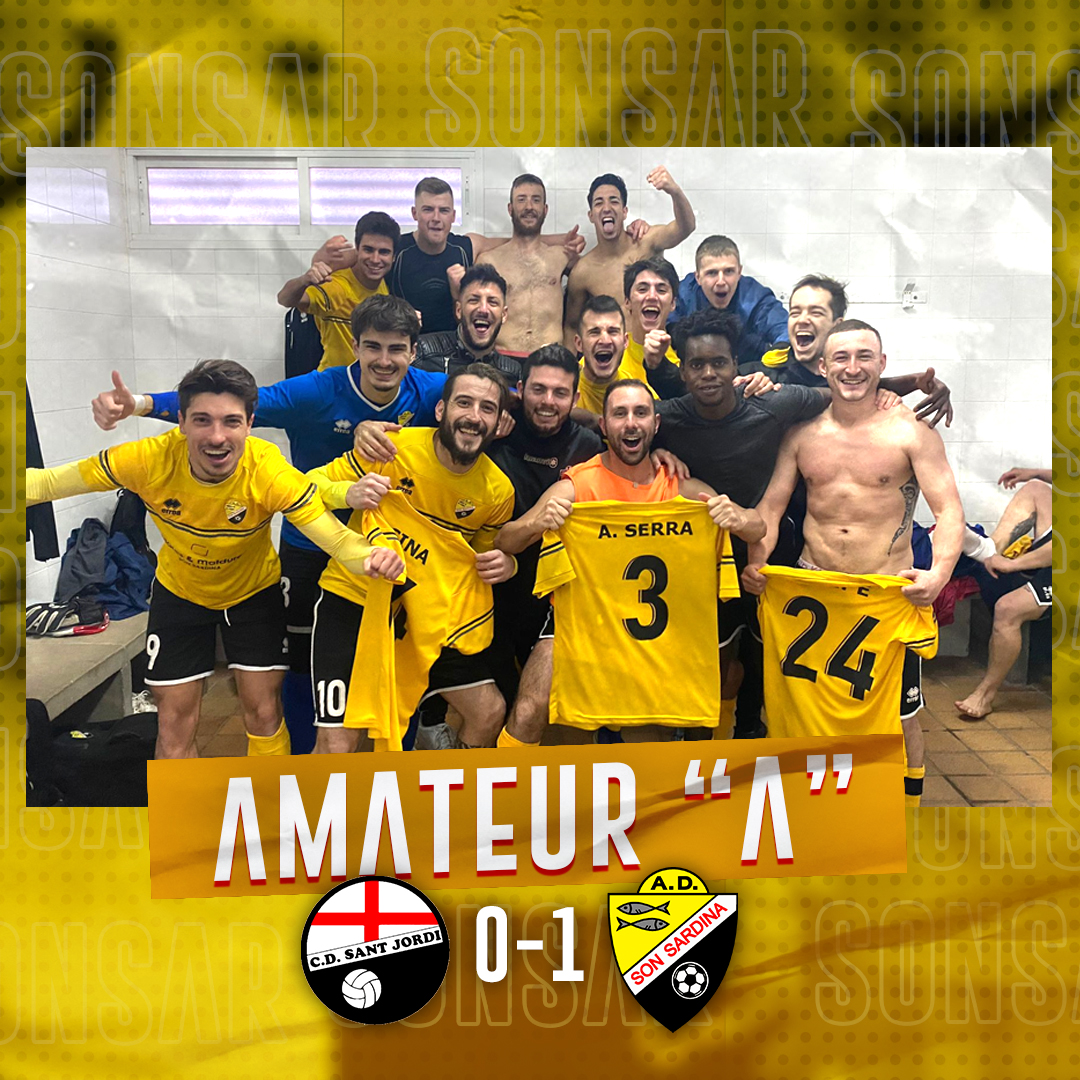 ad_son_sardina's tweet photo. 🔝🛡️⚽🐟 Con gol de Iván Martínez nuestro Amateur "A" dio el batacazo de la jornada al vencer al líder de la categoría y traerse los tres puntos a casa. Enhorabuena señores!

#amuntsonsar
#vamossonsar
#Juntsunclub
#totssomunequip https://t.co/ctKQ1o3Mjd