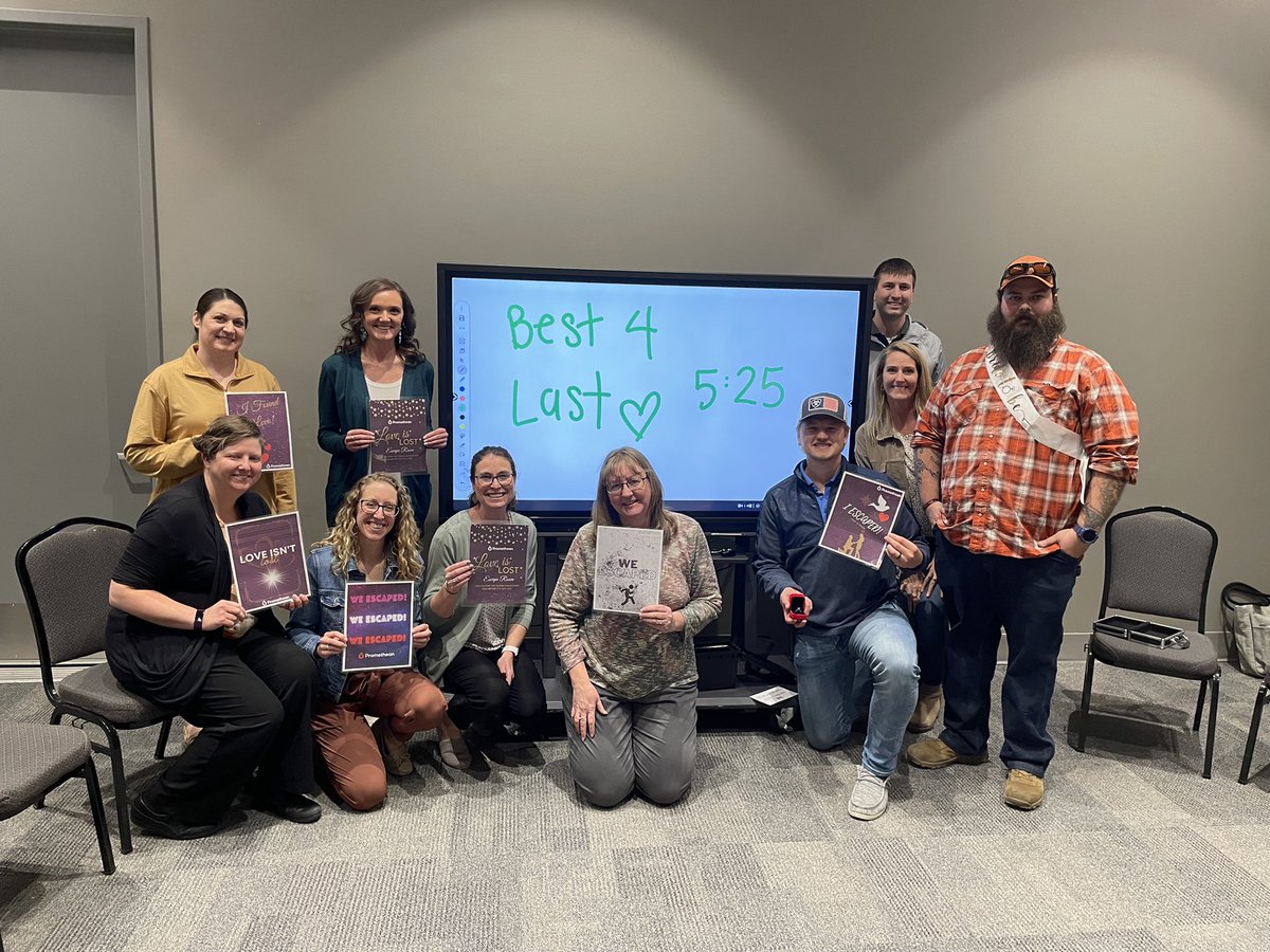 Congrats to our escapees for successfully completing the Promethean Love Is Lost escape room challenge! #TeamPromethean #TIE22