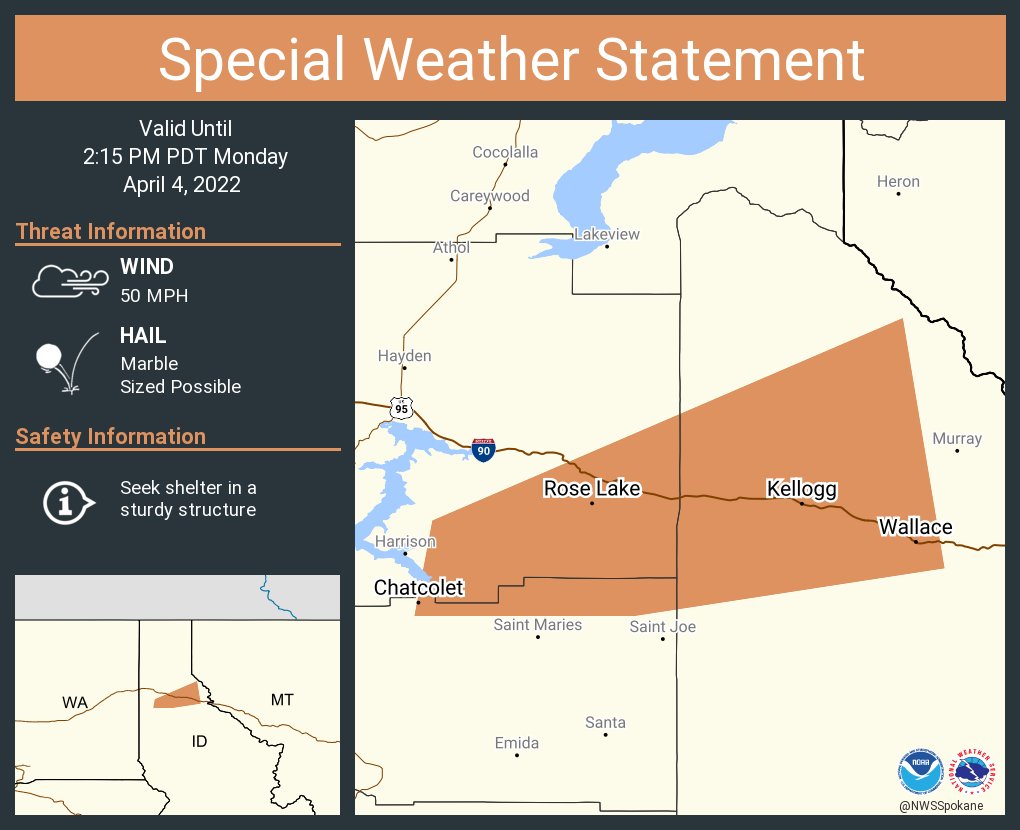 NWS Spokane on Twitter "A special weather statement has been issued
