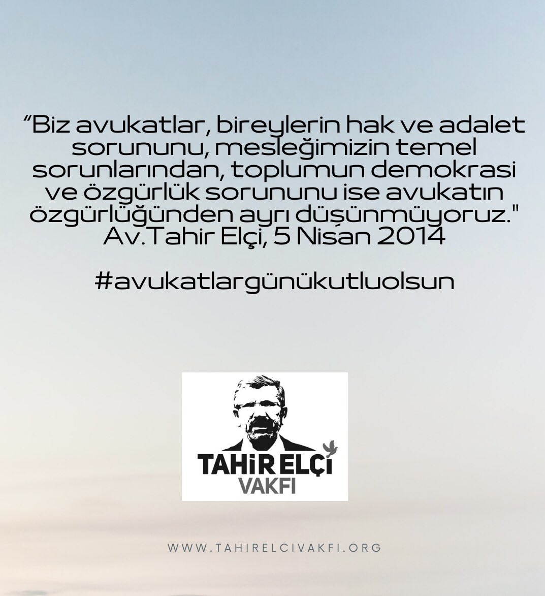 tahirelcivakfi's tweet photo. 5 Nisan Avukatlar Günü kutlu olsun.
#AvukatlarGünü https://t.co/iLRdvgNbHl