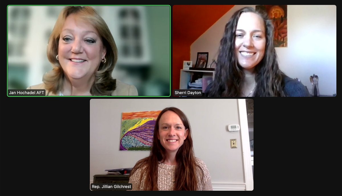 AFTCT's tweet photo. On this #AFTinAction st Rep @JillianG_CT shared advice on securing strong #SafePatientLimits legislation w/#AFTCT prez @hochadel_jan, @BackusNurses prez @SherriDrake: https://t.co/jLBNR4DBOY #LaborRadioPod #HOPEUnions @AFTunion @AFTHealthcare @laborradionet @podbean https://t.co/KZ62l6iX6p