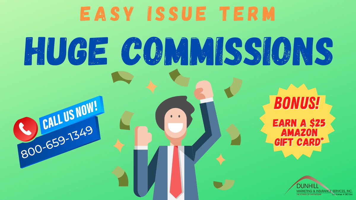 Earn a bonus on this easy issue term with features like:

• Approval in as little as 25 minutes
• Issue age 20-60
• Face amounts up to $2,000,000
• 10, 15, 20, 30 yr terms
• Super Preferred rates available

Details + get started: bit.ly/3uUfdqP