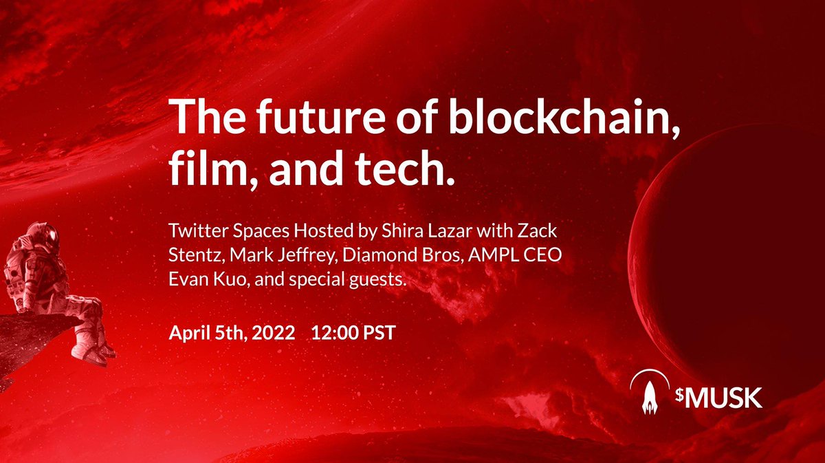 markjeffrey's tweet photo. Reminder:
At noon tomorrow (PST), I'll be doing a Twitter Spaces with @MuseZack @EricCryptoman @jasondiamond @josh_diamond @shiralazar @Muskgold https://t.co/fxpBwvKVfm