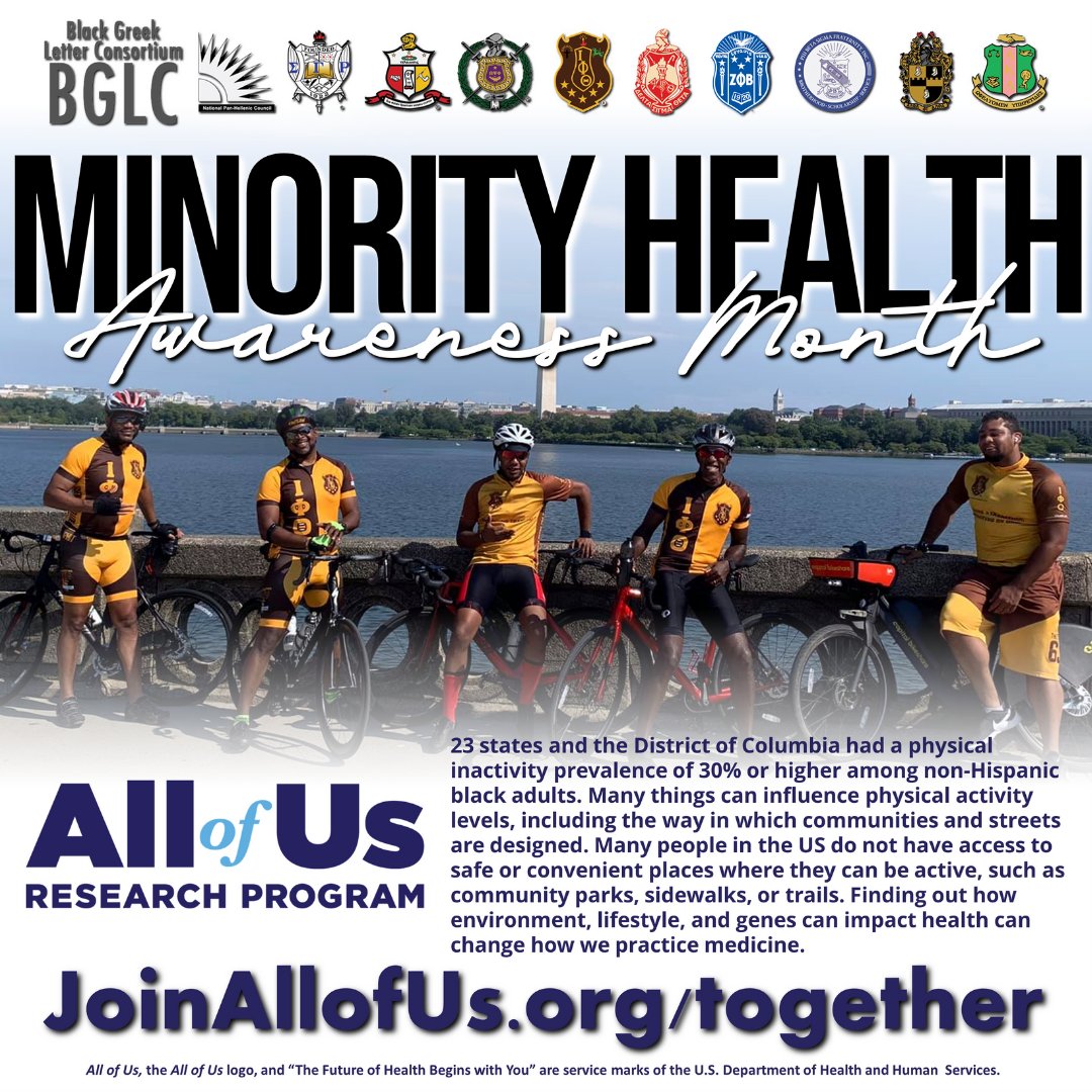 ZPhiBInc1920's tweet photo. There's no time like the present to take charge of your health. Minority health is impacted by the environment, lifestyle and genes. All of Us is taking that into consideration to change how we practice medicine.  Learn more at https://t.co/6GNt5GHJ2C
#joinallofus #bglc #zphib https://t.co/knDUr7QRYl
