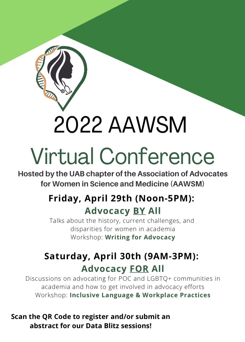 Registration is now open for our upcoming virtual conference! Register for free at Aawsm.org and submit an abstract to be considered for our data blitz sessions! Can’t wait to see you there! ✨