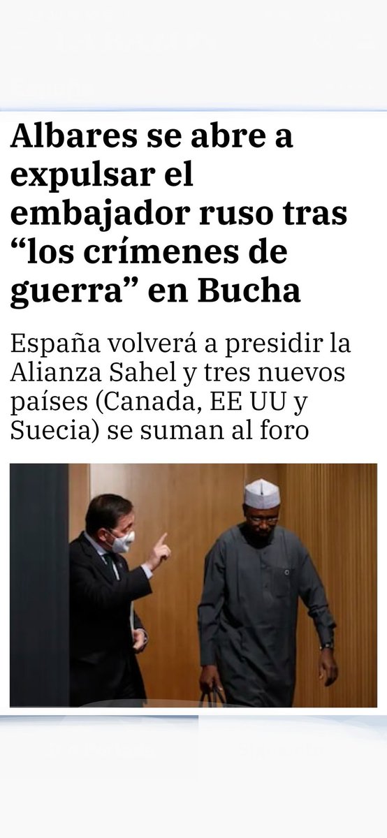 Sandraladronde1's tweet photo. Albares se abre .. en canal , en trozos ..?
Después de 43 días de guerra se acaba de acordar que en España tenemos un Ruso en la embajada protegido por nuestro dinero 💰.
Manda tela !
#albares
#dimite
#nomasinutiles
#albaresacompañalo https://t.co/kMUzqow9VS