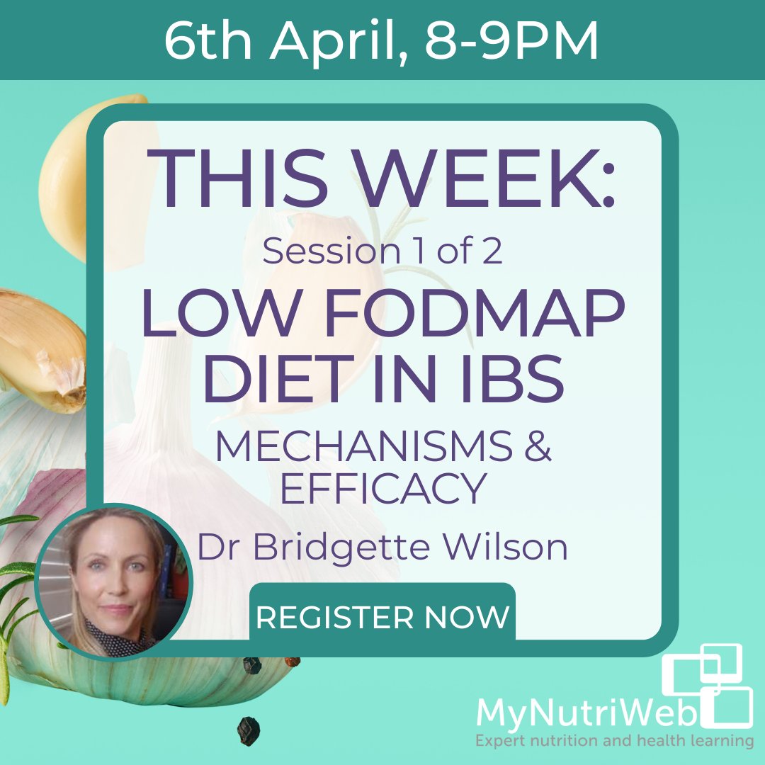 MyNutriWeb's tweet photo. 🔜 This #WebinarWednesday (6th Apr, 8-9PM), we're joined by award-winning IBS researcher @realfood_doctor to shine the spotlight on the science behind the low FODMAP diet for managing IBS symptoms.
Register here: https://t.co/qKyaHfwAmB
#FODMAPScience #MyNutriWeb https://t.co/WJ8pAXiIcT