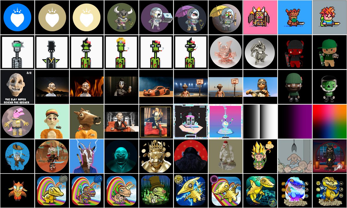 Here we go! I went with 60 - focused much more on collectibles series VS paintings/art drops and still missed many great ones.

Some of these are renowned, some were rugs or soft rugs. Some are unnoticed but ongoing projects.

I love them all - and many more.