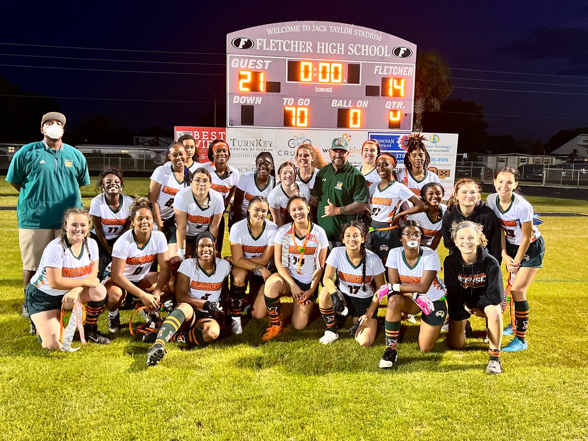 MandarinFlagFB's tweet photo. Lady Mustangs take care of business on the road @ Fletcher tonight 21-14 to improve to 5-1 on the season! Strong performances by @0_esj and Irvy Gantt provided a spark and the D stood tall taking the Win. Congratulations ladies! #togetherwewin #mustangsontherise https://t.co/Slj31QlwqA