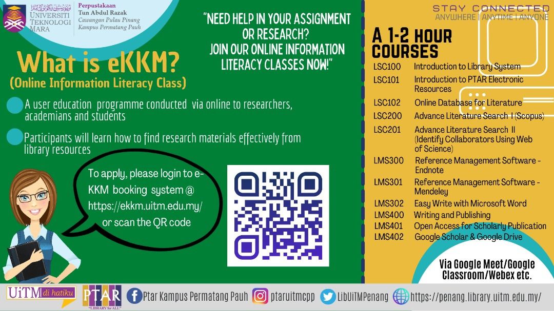 LibUiTMPenang's tweet image. Join Our Information Literacy Class

Want to learn how to find references easily? Let&apos;s Join Our Information Literacy Class for free.

Booked your slot at: ekkm.uitm.edu.my

Stay Connected via online: 
Need Help? qr.library.uitm.edu.my/libchat

#LibraryFor All
#stayconnected