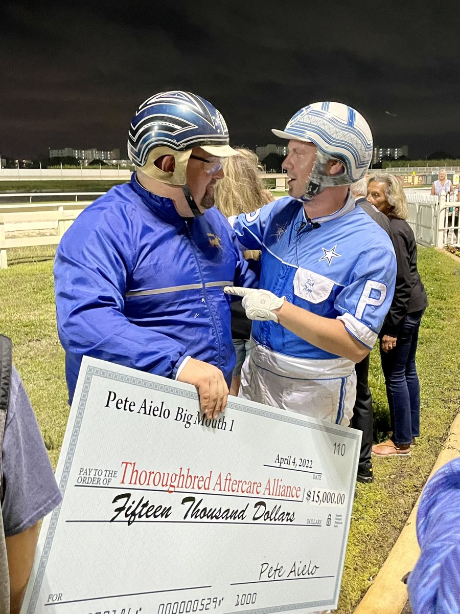 emmilkowski's tweet photo. Thank you @AnnouncerPete and @gabe_prewitt for a great night @IsleRacingPP !
We know the real winners are their charities, @TBaftercare and @NewVocations https://t.co/32YvnRDXAz