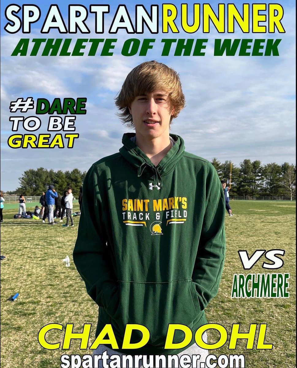 SaintMarksHS's tweet image. Saint Mark’s Chad Dohl ‘24 and Danielle McGonigle ‘23 were named @SpartanRunner Athletes of the Week! Chad’s 20-6 long jump win was incredible &amp;amp; he anchored both the 4x1 and 4x2 relays! Danielle won the long jump &amp;amp; triple jump AND jumped 18-6.5 (#1 in DE &amp;amp; #11 in state history)!!