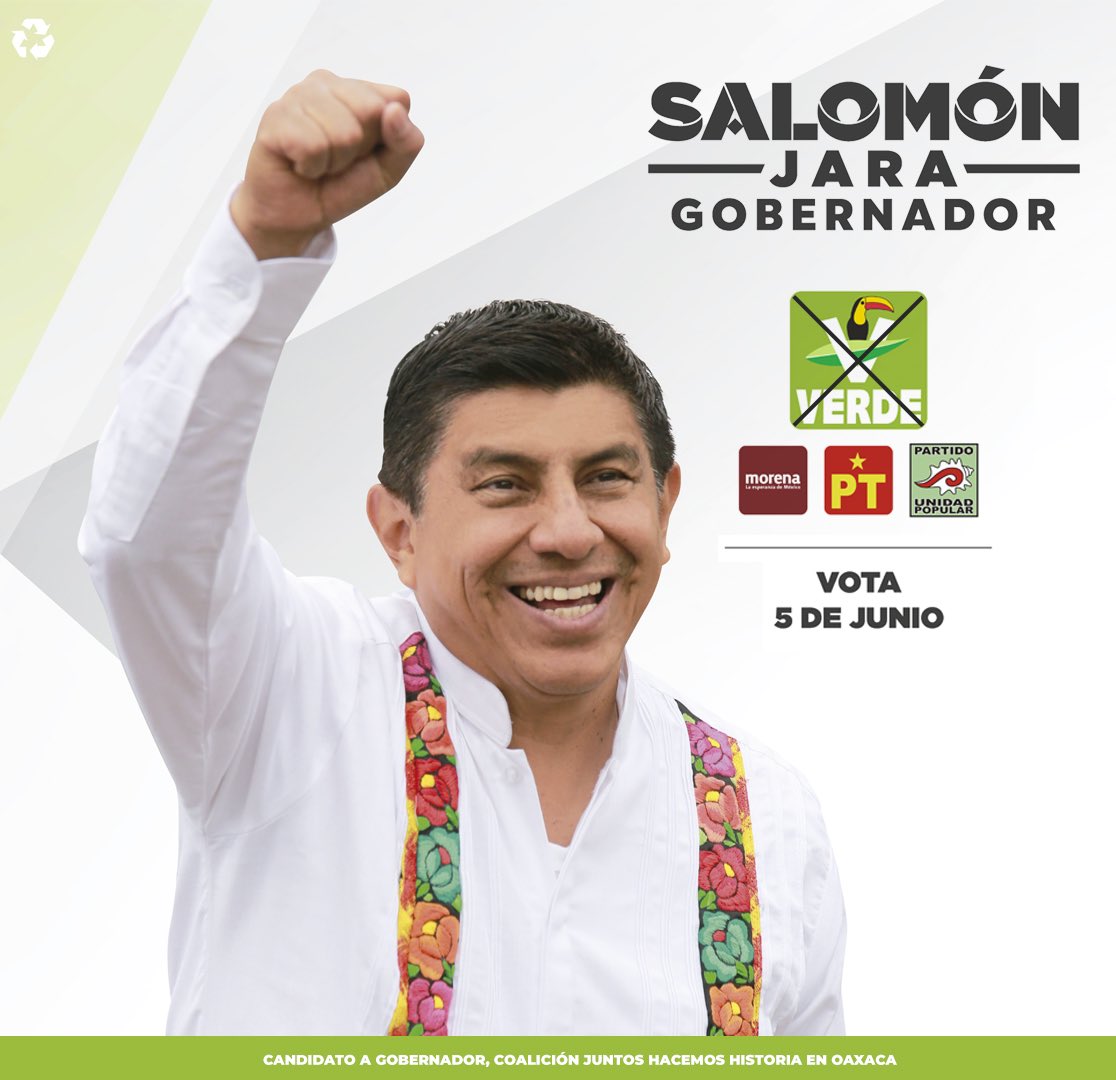 partidoverde_oa's tweet image. La transformación de #Oaxaca esta en camino y @salomonj es la solución, este #5dejunio vota por la Coalición Juntos Hacemos Historia, vota @partidoverdemex vota por #salomóngobernador y tengamos esperanza que en Oaxaca  #yavienelacuartatransformación.