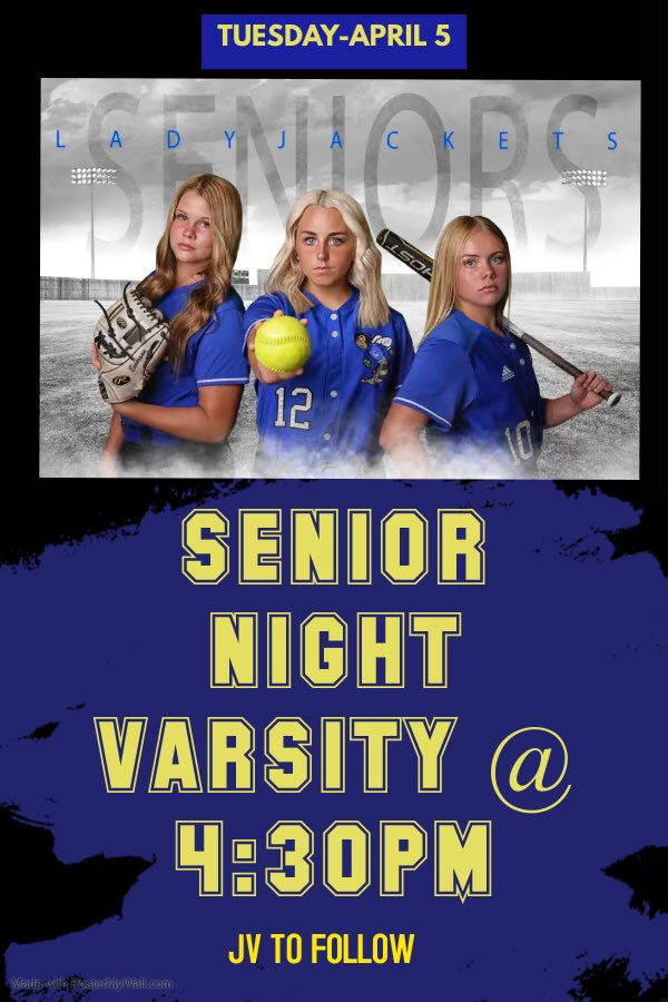 jacketsftball's tweet photo. Come celebrate these 3 seniors tomorrow night 🥎🥎🥎 https://t.co/nnl39qGwkO