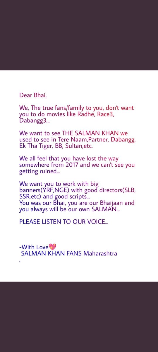 beingkanoblack's tweet photo. BHAI APKE TRUE FANS KI REQUEST HAI❤️💯 @BeingSalmanKhan #Salmankhan #MegaStar https://t.co/eCKluLl8jn