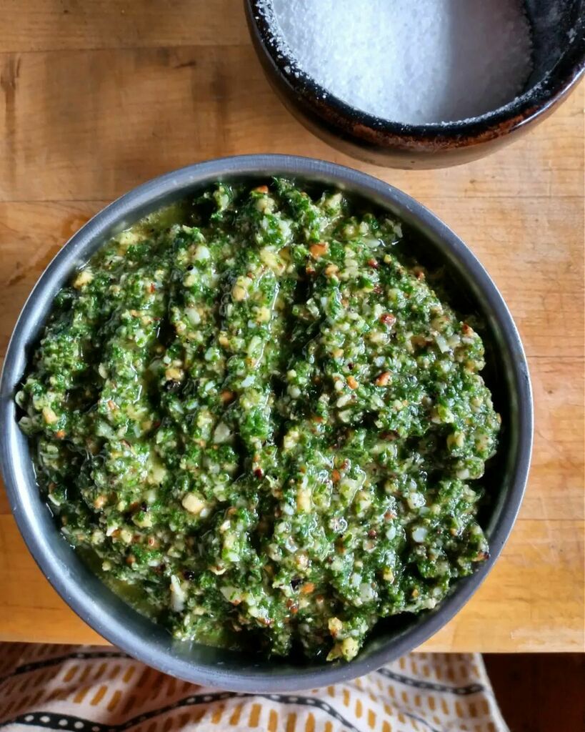 foodloverPDX's tweet photo. Double batch of #dumplingsequallove Nettle Pesto. Loaded with toasted hazelnuts, backyard garlic, asiago, olive oil and lemon juice. I look forward to this one every spring π±πͺπ https://t.co/vNe7tuH8V0 https://t.co/7v1BRRQKjg