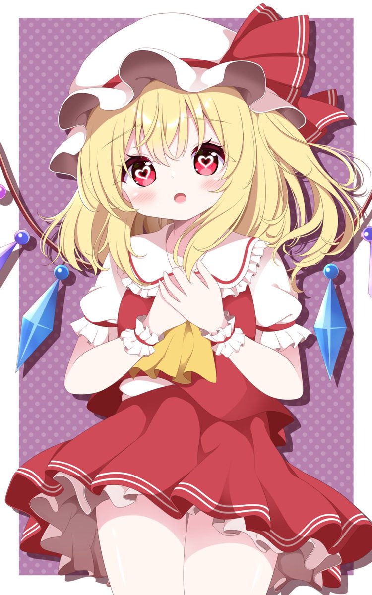 flandre scarlet 1girl solo hat wings blonde hair skirt mob cap  illustration images