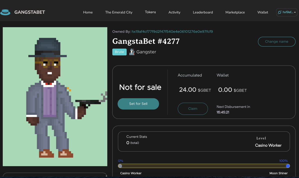 Grabbed myself another @_GangstaBet from a very thin floor. 

An easy pick up when it's earning 50%+ APY via GBET, and Emerald City on the way 🚀