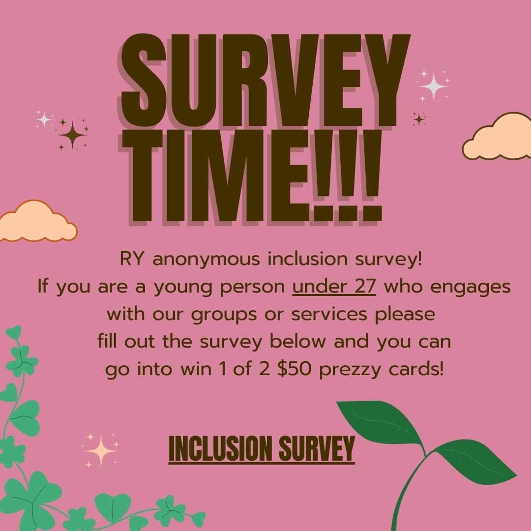 We're seeking feedback on accessibility and inclusion 
 
If you're 27 and under, and attend a RY group or access our services, please share your experiences with us! be as honest as possible, we're striving to be better and do better
form.jotform.com/220927956853065