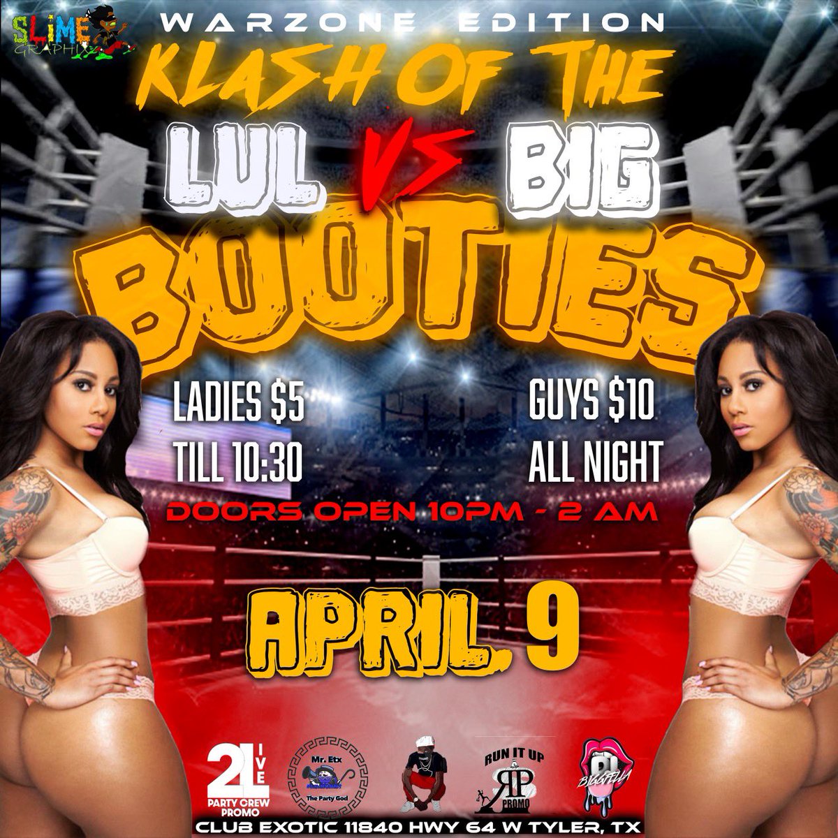 BrittanyyWestt's tweet photo. Ayeeeee It’s A Movie 🎥 #KlshOfTheLulBootiesVsBigBooties So Everyone Pop Out To #ClubExotic on April 9th. @bhamp_lifted and #RunItUpPromo Gone Be In The Mix.

#TexasColllege #WileyCollege #KilgoreCollege #tjc20 #Sfa #SfAA2022 #PanolaCollege #JCC https://t.co/9HC44sVMP8
