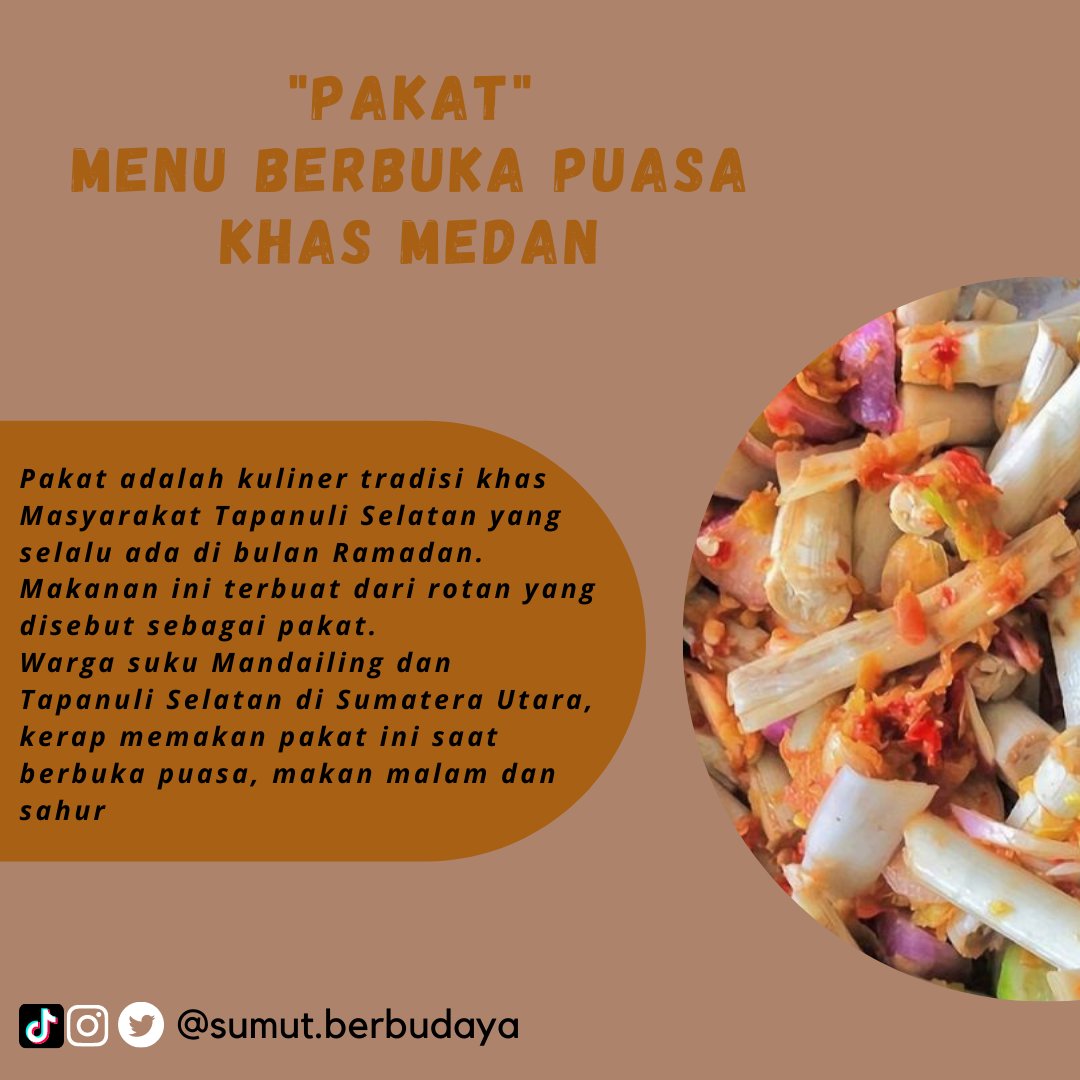 sumutberbudaya's tweet photo. Sama seperti dengan daerah lainnya di Indonesia, Sumatera Utara juga miliki kuliner khas saat bulan Ramadan tiba yakni Pakat
Dongan ada yg suka makan pakat ga nih?
#pakat #makanankhas #kulinerramadhan #khasbatak https://t.co/rPZOZfhZac