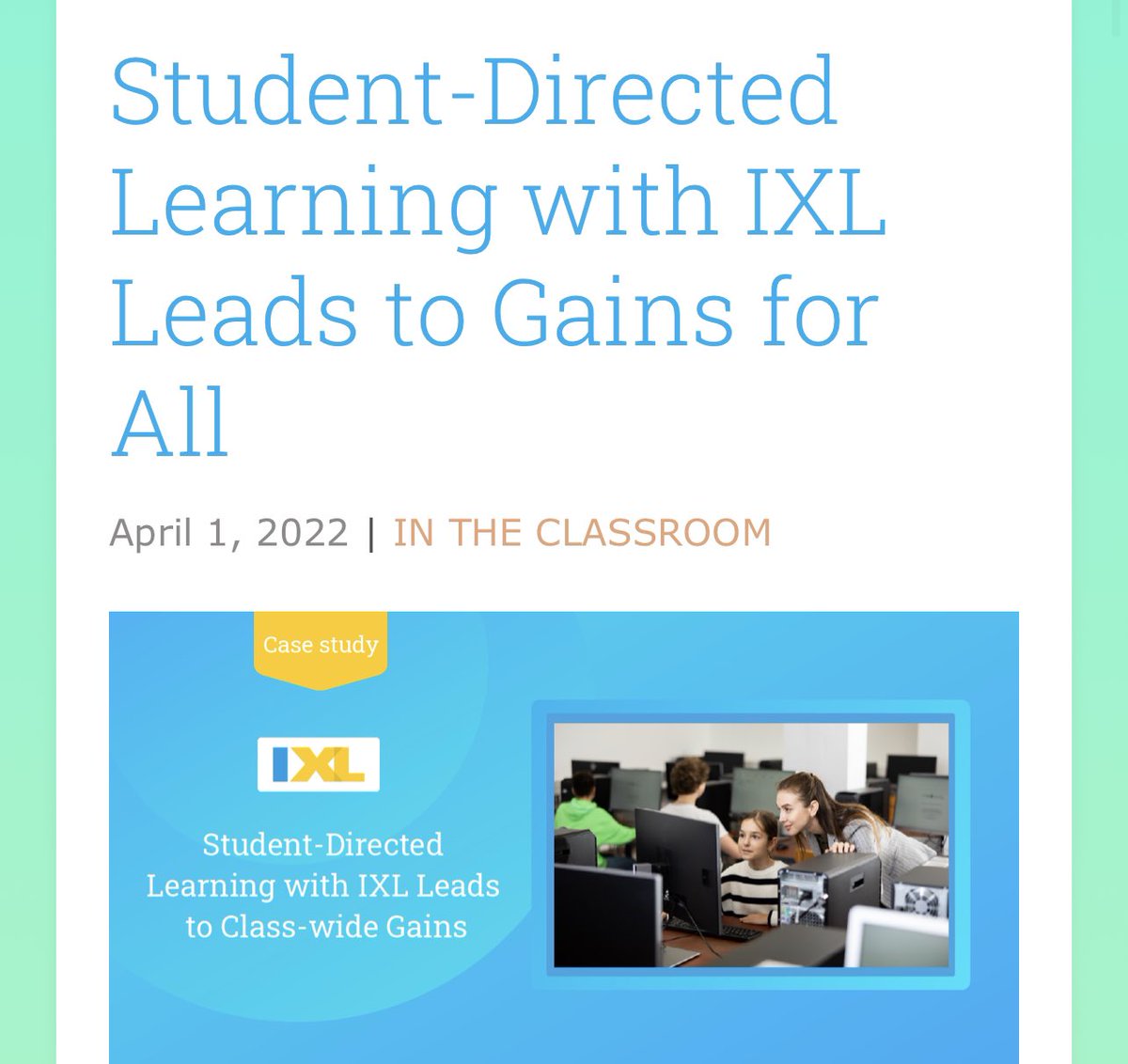 So proud of the work we are doing in Ritenour! #IXL #CBL #teaching #education  blog.ixl.com/2022/04/01/stu…