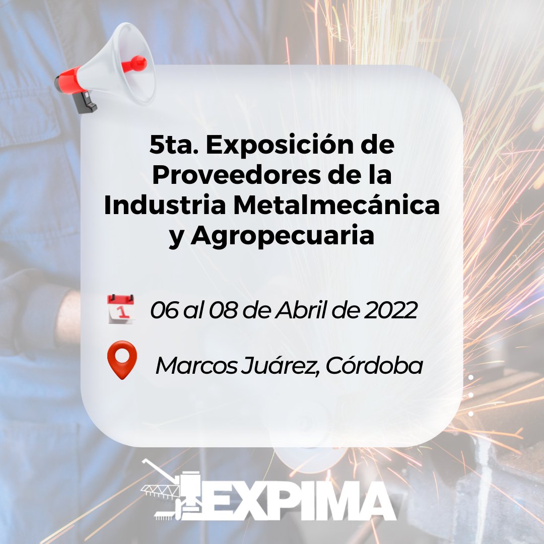 CIDETER_CECMA's tweet photo. Mañana comienza #EXPIMA2022
No te quedes afuera!
Vení a conocer las últimas novedades tecnológicas para la industria metalmecánica y agropecuaria.
.
@expima1
@AgenciaProCba 
@lamunimj https://t.co/yTITpWsdAd