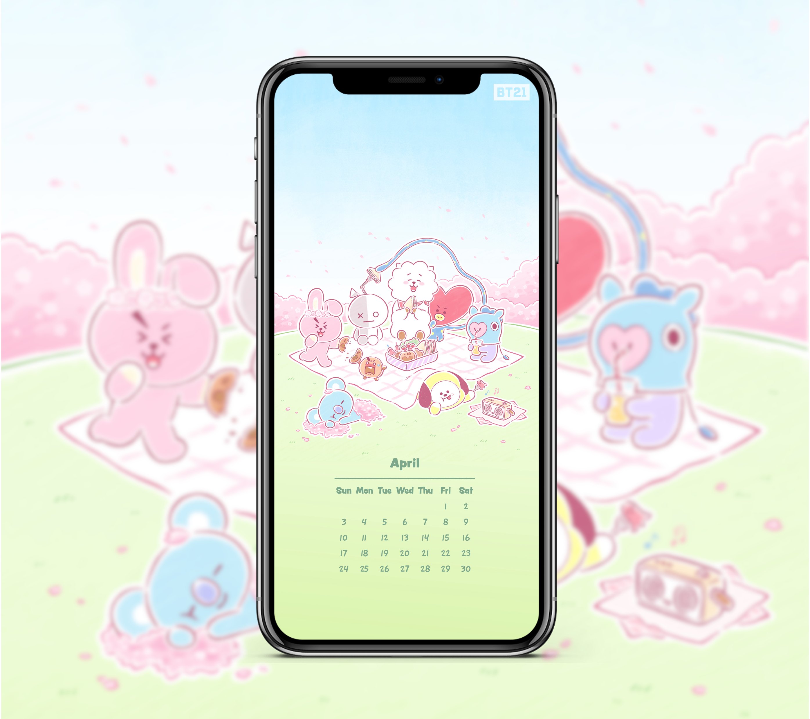Bt21 Japan Official 暖かい日差しの下 最高のピクニック 一緒だからもっと楽しい 4月になりますように 壁紙のダウンロードは Line Friends アプリから 無料 T Co Y8mlsihvbr Bt21 4月 ピクニック ときめき カレンダー